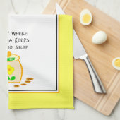 Ich weiß, wo Oma das Gute behalte Geschirrtuch (Viertel Falte)