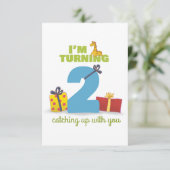 Ich wende 2 glückliche Geburtstagskarte Dankeskarte (Stehend Vorderseite)