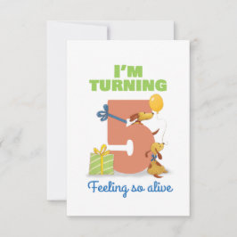 Ich wende 5 glückliche Geburtstagskarte für Kinder RSVP Karte