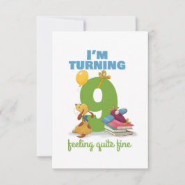 Ich wende die 9 Happy Birthday Card für Kinder RSVP Karte