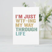 Ich werd einfach durch das Leben ein lustiges Gesc Dankeskarte (Stehend Vorderseite)