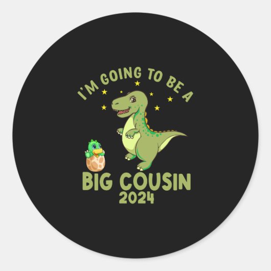 Ich werde 2024 ein großer Cousin sein Runder Aufkleber (Vorderseite)