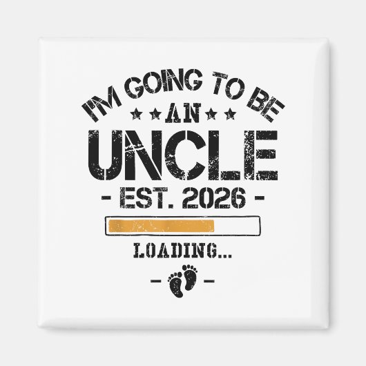 Ich werde 2026 Onkel - Neue Babynamch announcement Magnet (Vorne)