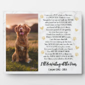 Ich werde an der Door Foto Dog Memorial Gewartet Fotoplatte (Vorderseite)