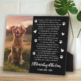 Ich werde an der Door Foto Dog Memorial Gewartet Fotoplatte