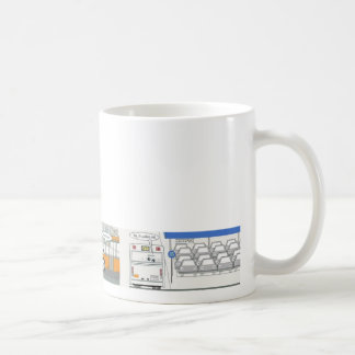 Ich werde arbeiten, ich rufe aus kaffeetasse