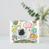 Ich werde Astronaut sein - ein Kindertraum Postkarte (Stehend Vorderseite)