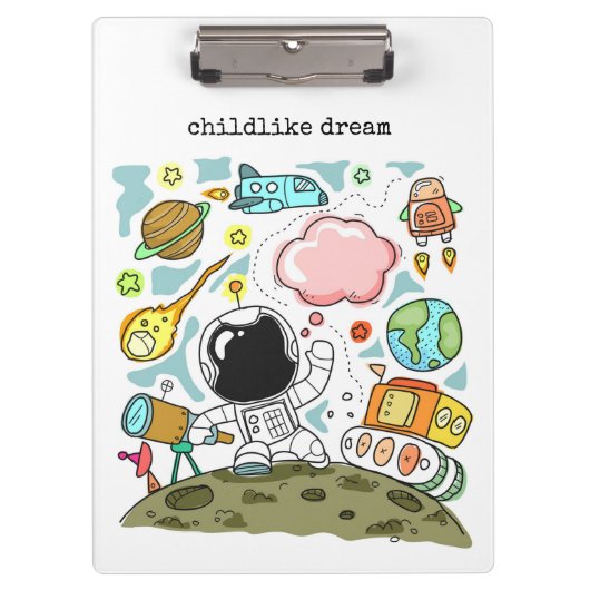 Ich werde Astronaut sein - ein Kindheitstraum Klemmbrett (Vorderseite)