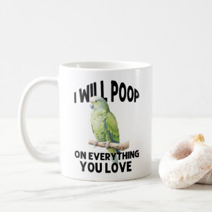 Ich werde auf alles, was Sie Liebe Papageienvögel  Kaffeetasse
