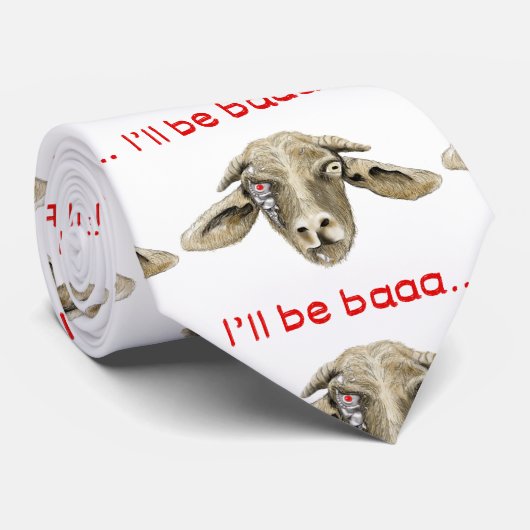 Ich werde Baaa Funny Goat Art Science Fiction Desi Krawatte (Gerollt)
