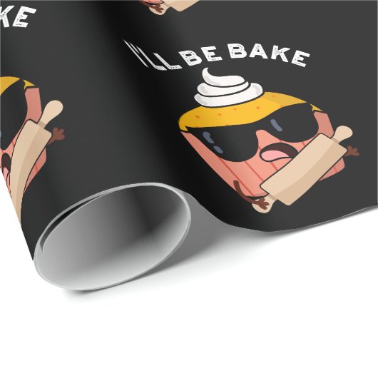 Ich werde backen Funny Cupcake Pun Dark BG Geschenkpapier (Rolleneckpunkt)