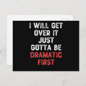 Ich werde darüber hinwegkommen, nur Gotta dramatis Postkarte (Vorne/Hinten)