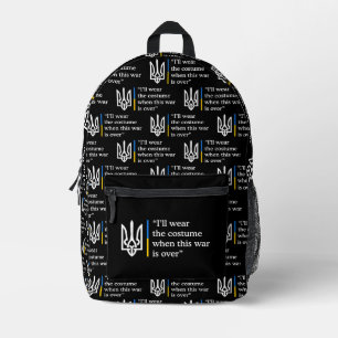 Ich werde das Kostüm tragen, wenn dieser Krieg vor Bedruckter Rucksack