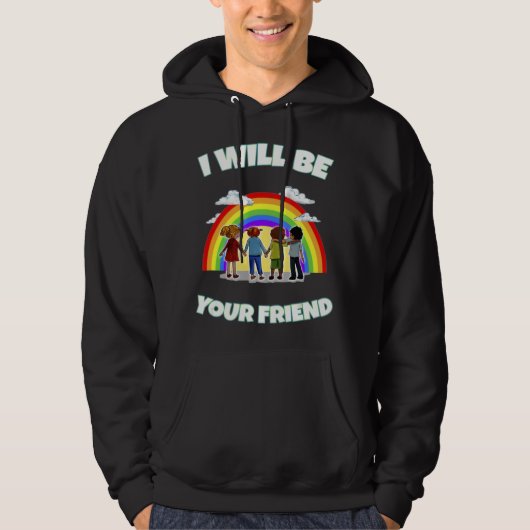 Ich werde dein Freund Kinder Rainbow Kind mit der  Hoodie (Vorderseite)