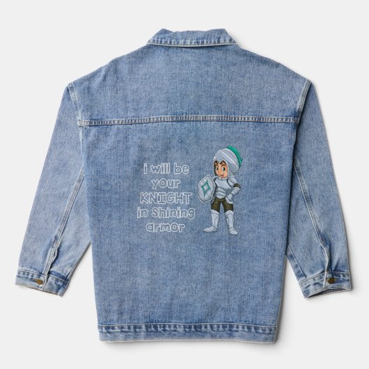 Ich werde dein Ritter sein, wenn ich die Rüstungsk Jeansjacke (Rückseite)