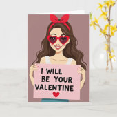 Ich werde deine Valentinstagskarte sein Karte (Gelbe Blume)