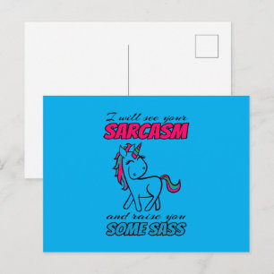 Ich werde deinen Sarkasmus sehen und dir etwas Fre Postkarte