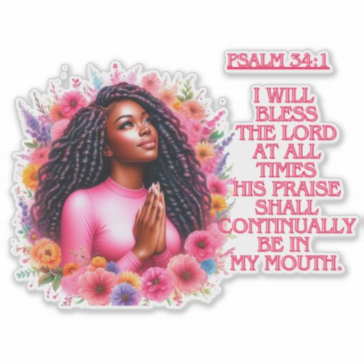 Ich werde den Herrn segnen! Aufkleber (Vorderseite)