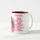 Ich werde den Herrn segnen! Zweifarbige Tasse (VorderseiteRechts)