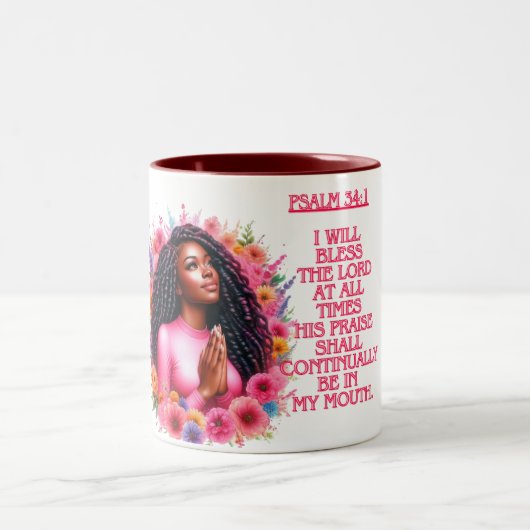 Ich werde den Herrn segnen! Zweifarbige Tasse (Mittel)