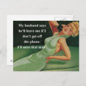 Ich werde den Mann verpassen Retro Postkarte (Vorne/Hinten)