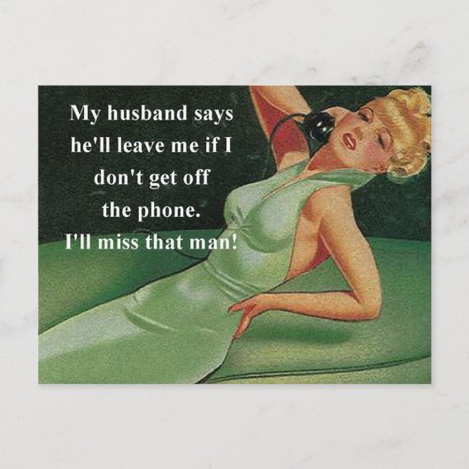 Ich werde den Mann verpassen Retro Postkarte (Vorderseite)