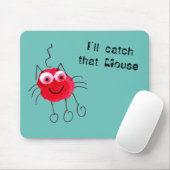 Ich werde den Mouse Funny Red Cat Mouse Pad fangen Mousepad (Mit Mouse)