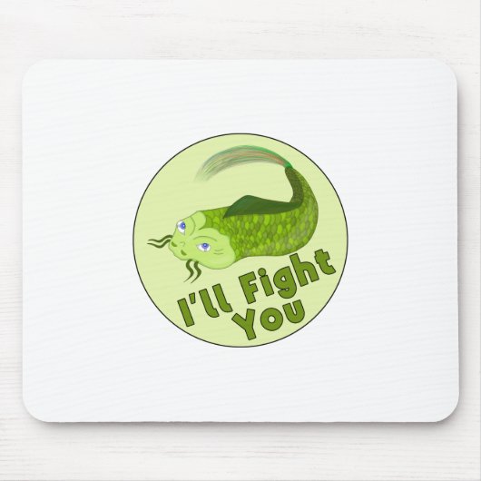 Ich werde dich beim Funny Fishing bekämpfen Mousepad (Vorne)