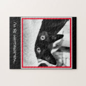 Ich werde dich beobachten! Niedlich Black Kitten Puzzle (Horizontal)
