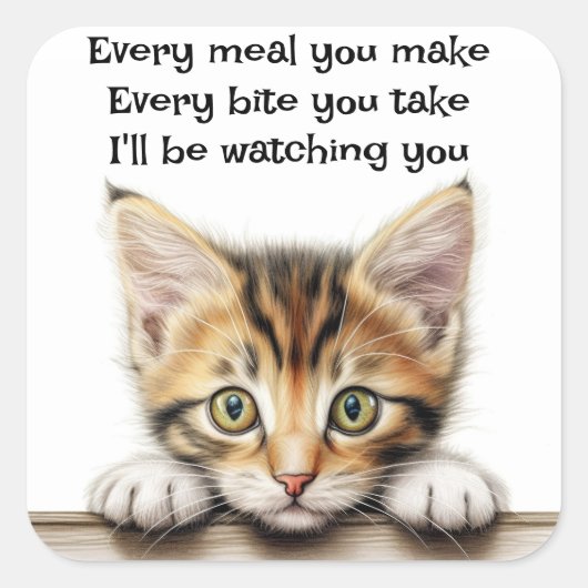 Ich werde dich beobachten quadratischer aufkleber (Vorderseite)