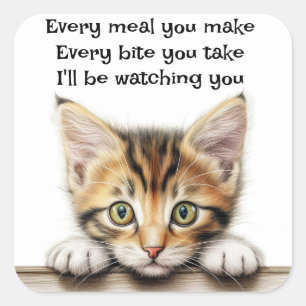 Ich werde dich beobachten quadratischer aufkleber