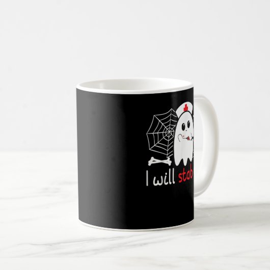 Ich werde dich erstab Boo Ghost Nurse Funny Hallow Kaffeetasse (VorderseiteRechts)