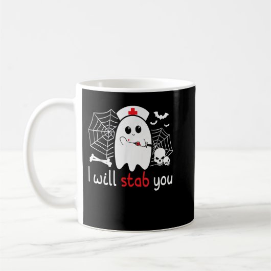 Ich werde dich erstab Boo Ghost Nurse Funny Hallow Kaffeetasse (Links)