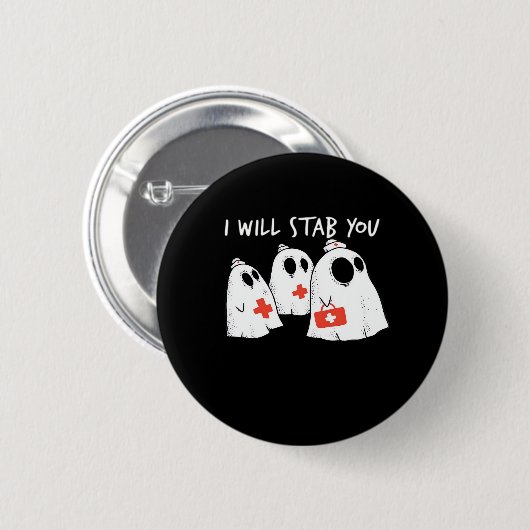 Ich werde dich ersticken Ghost Nurse Funny RN Hall Button (Vorne & Hinten)