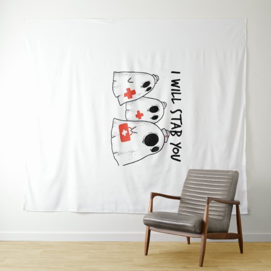 Ich werde dich ersticken Ghost Nurse Funny RN Hall Wandteppich (Beispiel (Horizontal))