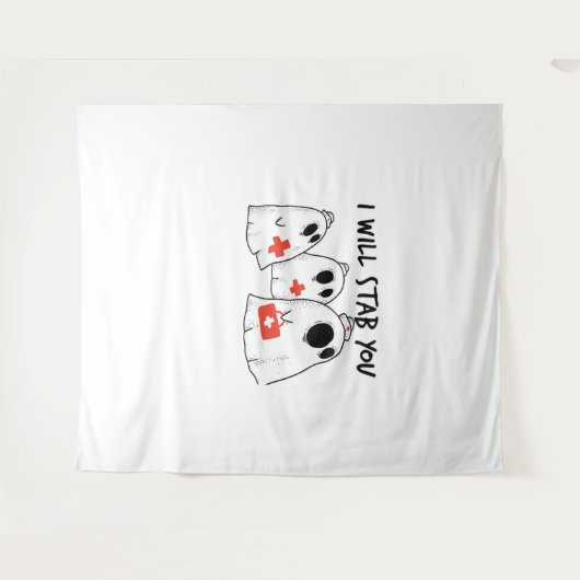 Ich werde dich ersticken Ghost Nurse Funny RN Hall Wandteppich (Vorderseite (Horizontal))