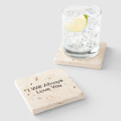 Ich werde dich immer Liebe geben Steinuntersetzer (Seitenansicht)