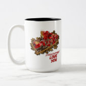 Ich werde dich immer Liebe geben Zweifarbige Tasse (Links)