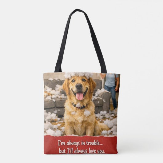 Ich werde dich immer lieben, lustiger frecher gold tasche (Rückseite)