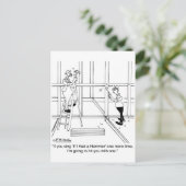 Ich werde dich mit einem Hammer treffen, wenn du s Postkarte (Stehend Vorderseite)