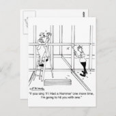 Ich werde dich mit einem Hammer treffen, wenn du s Postkarte (Vorne/Hinten)