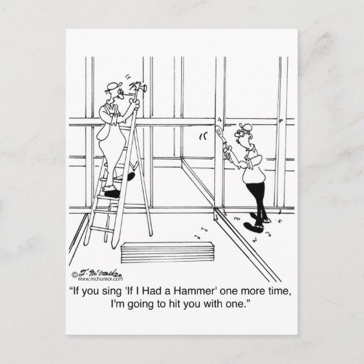 Ich werde dich mit einem Hammer treffen, wenn du s Postkarte (Vorderseite)