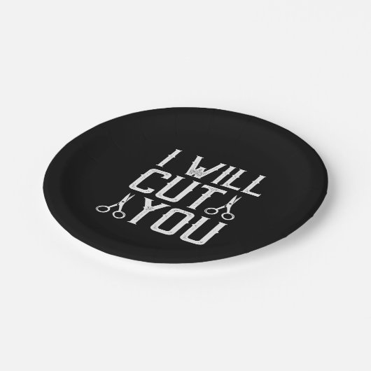 Ich werde dich schneiden pappteller (Schrägansicht)