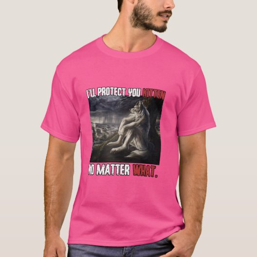 Ich werde dich schützen Kitten Funny Alpha Werwolf T-Shirt (Vorderseite)