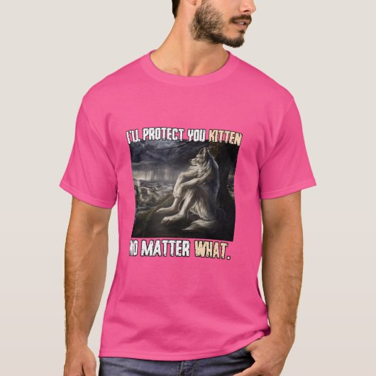 Ich werde dich schützen Kitten Funny Alpha Werwolf T-Shirt (Vorderseite)