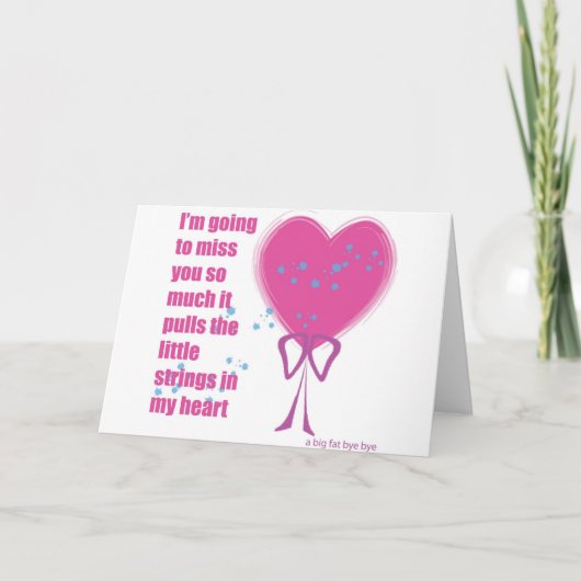 Ich werde dich vermissen karte (Vorderseite)