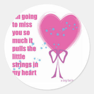 Ich werde dich vermissen runder aufkleber