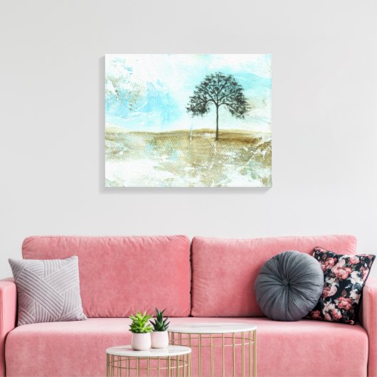 Ich werde die Abstrakte Landschaft einsamen Baumku Leinwanddruck (Insitu (Wohnzimmer))