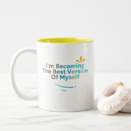 Ich werde die beste Version von mir selbst Zweifarbige Tasse