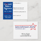 Ich werde die Erinnerung zur Abstimmung 2020 änder Visitenkarte (Vorne/Hinten)